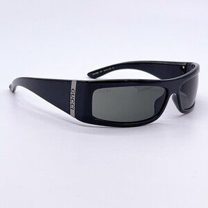 NEW GUCCI GG1492S 007 BLACK UNISEX SHIELD SUNGLASSES GUCCI